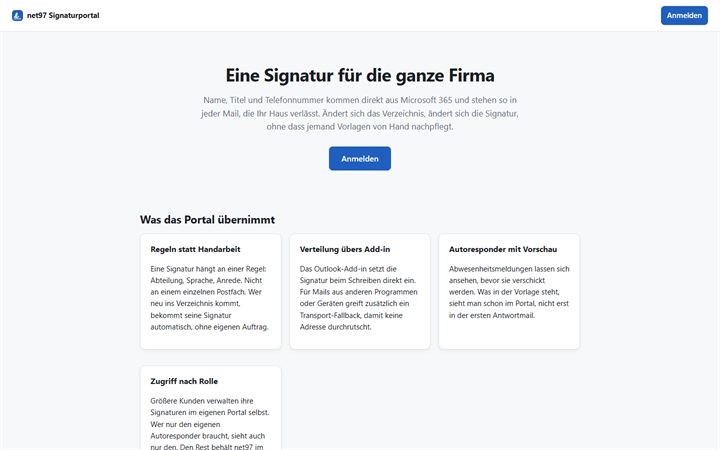 Startseite des net97 Signaturportals